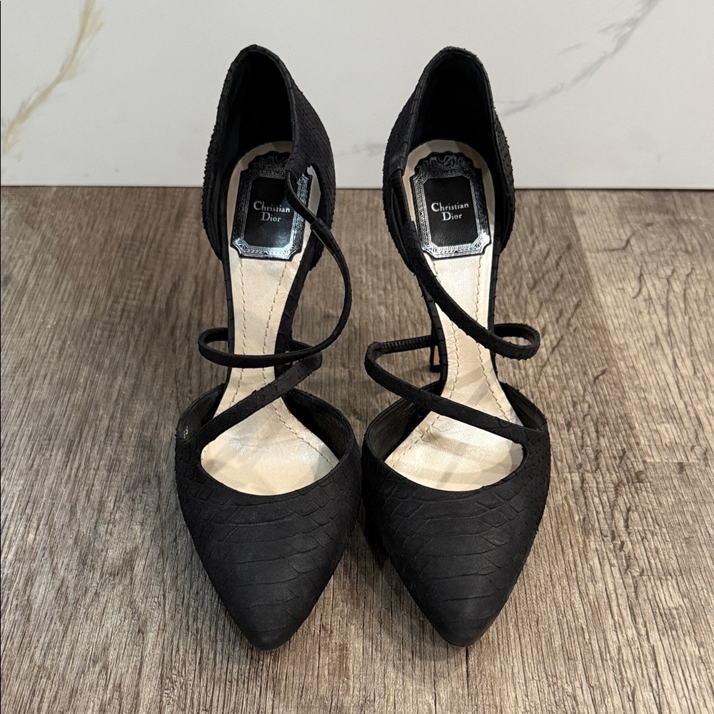 Dior Black Strappy Heels